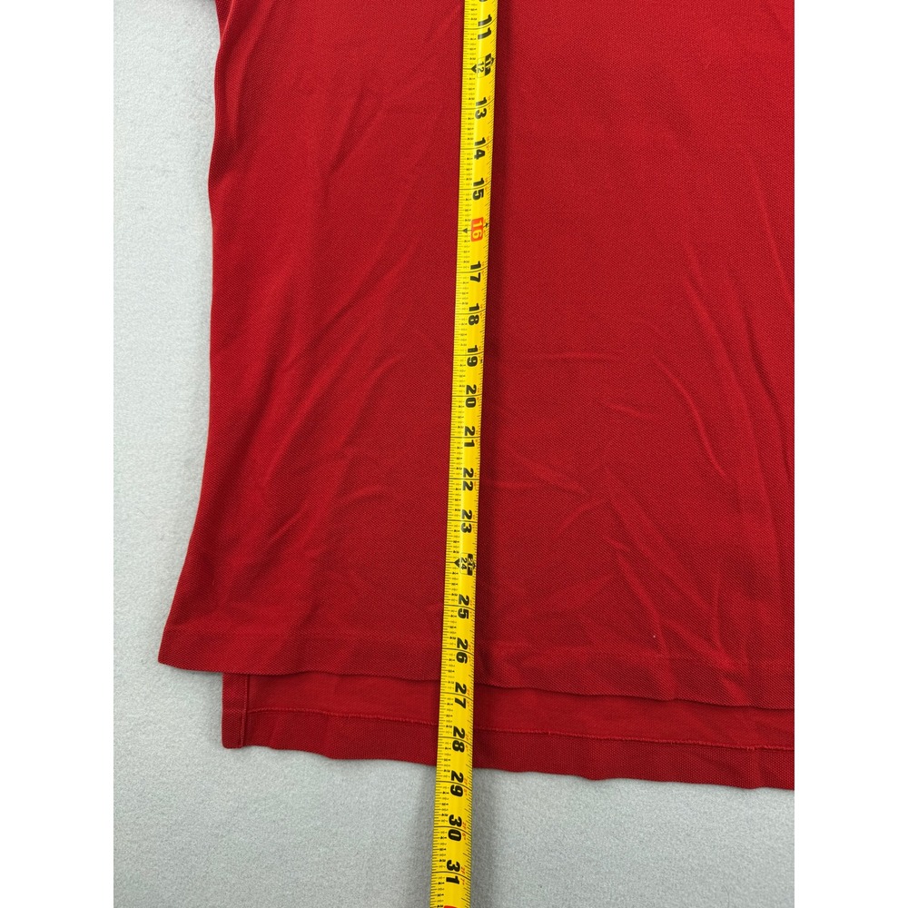 Polo Ralph Lauren Mens L Long‎ Sleeve Pique Polo Red Preppy Casual Ivy - Picture 7 of 11